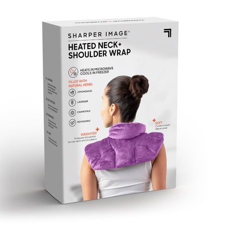 Sharper Image® Hot & Cold Herbal Aromatherapy Soothing Neck & Shoulder Plush Wrap Pad, Lavender