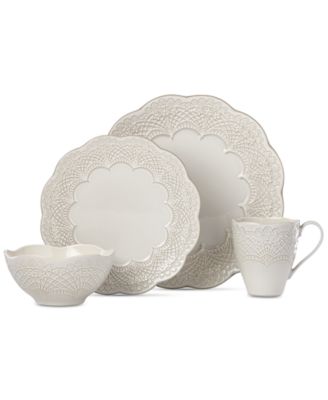 Lenox Chelse Muse Scallop 4-Pc. Plac Grey