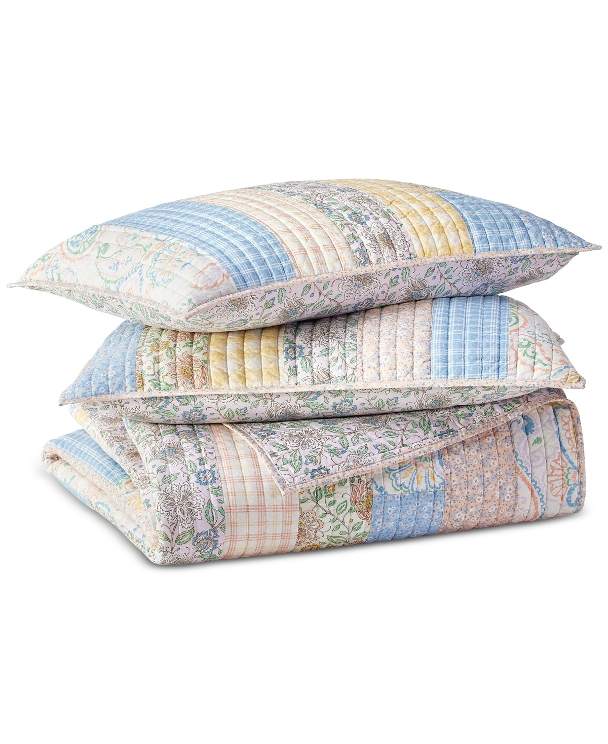 Closeout! Charter Club Spring Gingham Patchwork Quilt, King, Created for Macy's - Multi