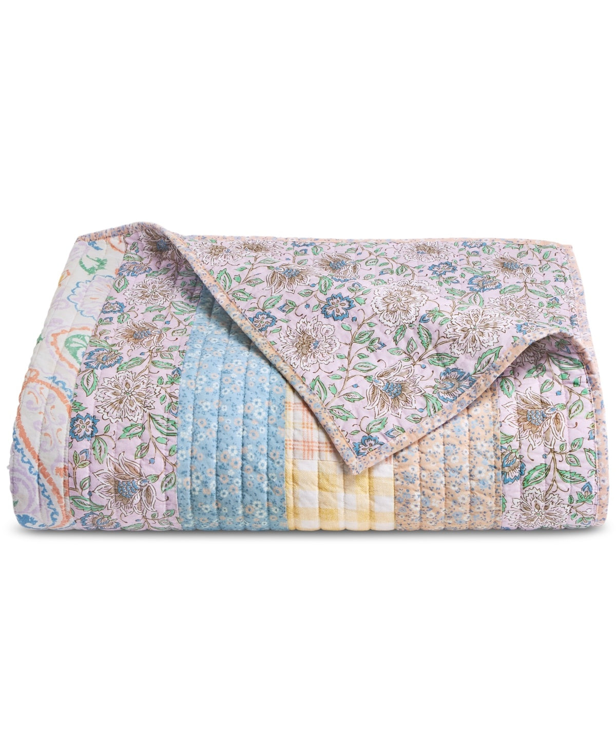 Closeout! Charter Club Spring Gingham Patchwork Quilt, King, Created for Macy's - Multi