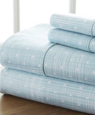ienjoy Home The Timeless Classics by Home Aqua Soft Polka Dots King Sheet Set