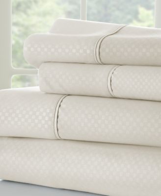 ienjoy Home Expressed In Embossed by The H Aqua Checkered Queen Sheet Set