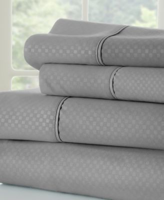 ienjoy Home Expressed In Embossed by The H Sage Striped Full Sheet Set