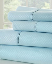 ienjoy Home Expressed In Embossed by The H White Striped King Sheet Set