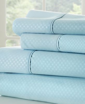 ienjoy Home Expressed In Embossed by The H White Striped King Sheet Set