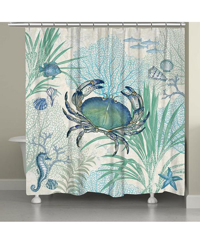 Blue Crab Shower Curtain - Blue