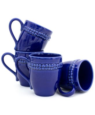 Euro Ceramica SARAR 4 PIECE MUGS Cobalt Blue