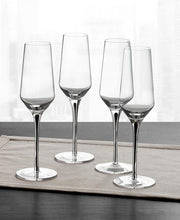 Hotel Collection Black Stem Champagne Glasses, Set of 4, Created for Macy's - White - No Size