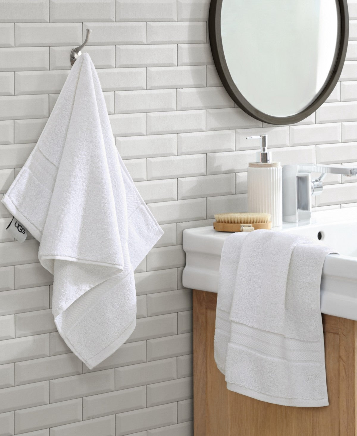 Ugg Holcomb 100% Turkish Cotton Hand Towel, 16" X 30" - White
