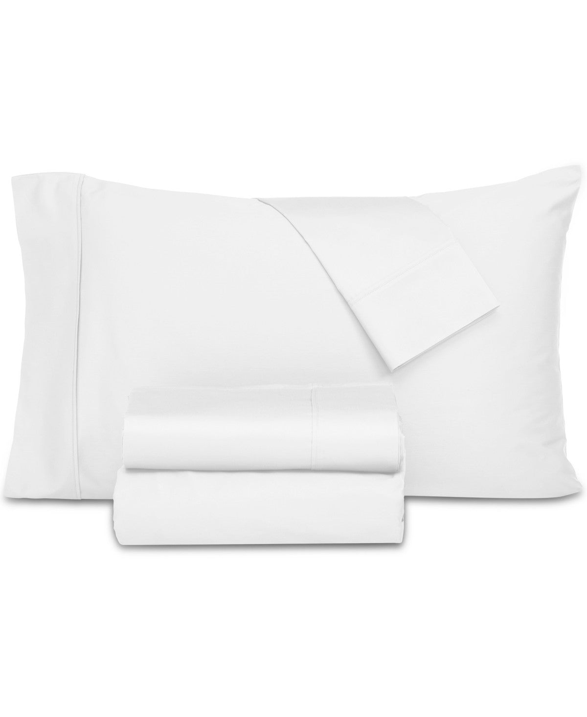 Everyday Home Trident 300 Thread Count 100% Cotton 4-Pc. Sheet Set, Queen - White