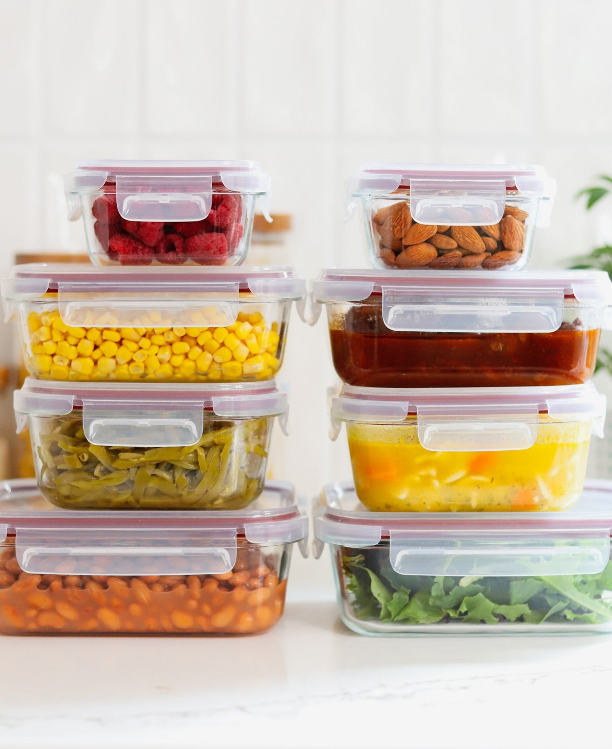 Sedona 16-Piece Glass Food Storage Container Set - Cabernet