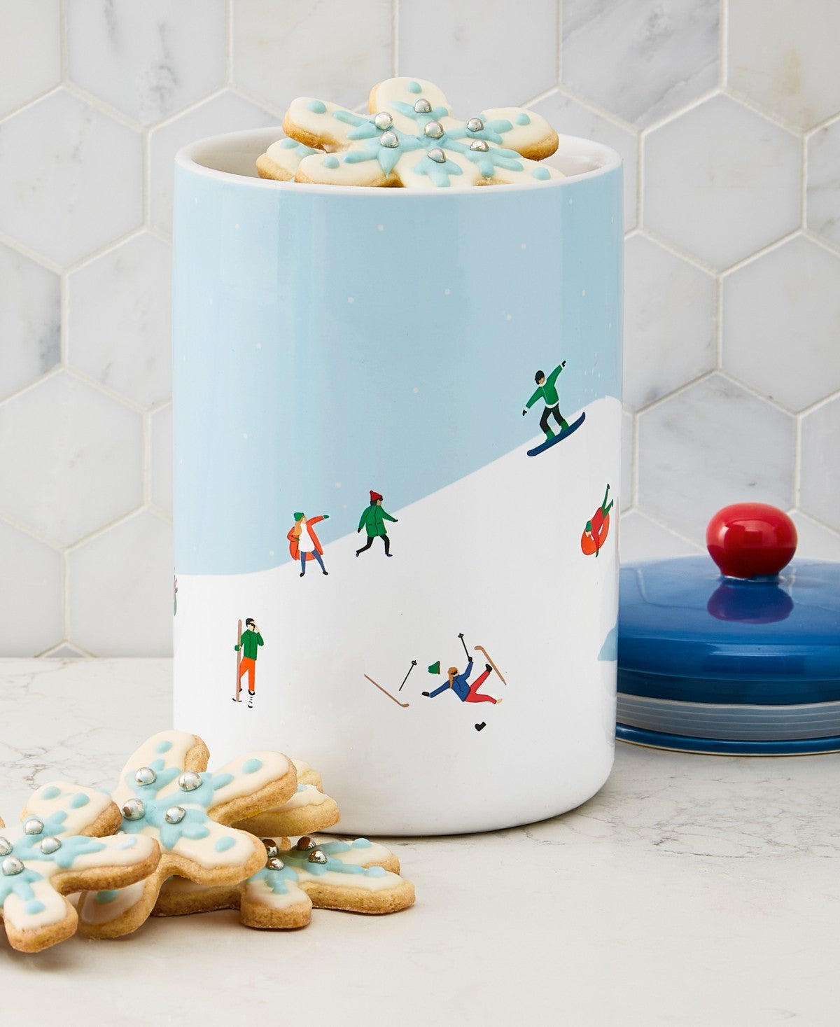The Cellar Skiing Graphic Stoneware Treat Jar