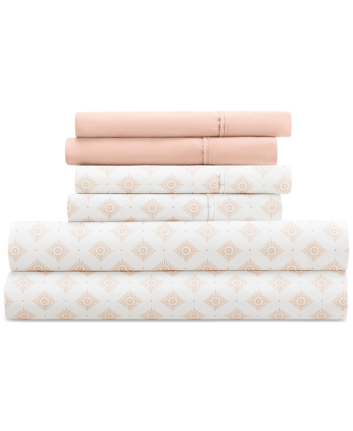 Kaycie Gray Microfiber 6-Pc. Sheet Set, Full - Boho Star Burst Bundle