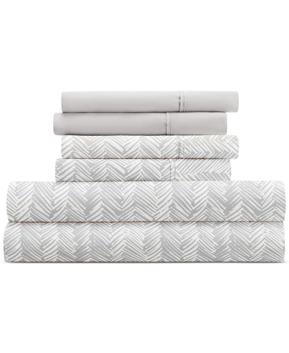 Kaycie Gray Microfiber 4-Pc. Sheet Set, Twin Xl - Herringbone Bundle