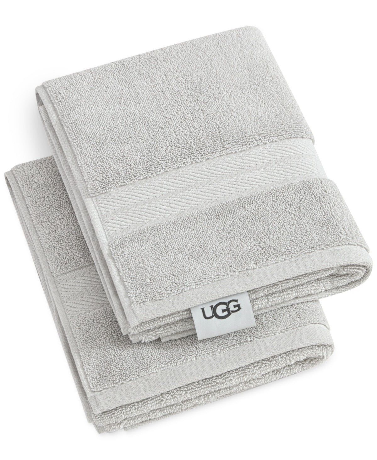 Ugg Holcomb 100% Turkish Cotton Hand Towel Set, 16" X 30" - Glacier Gray