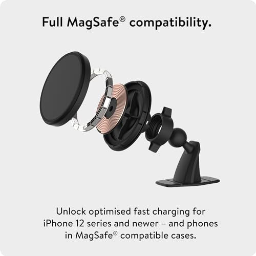 Mous - MagSafe Compatible Wireless Charging Dashboard Mount - Car Dash Mount Compatible with iPhone 16/15/14/13/12 Series Phones  - Open Box