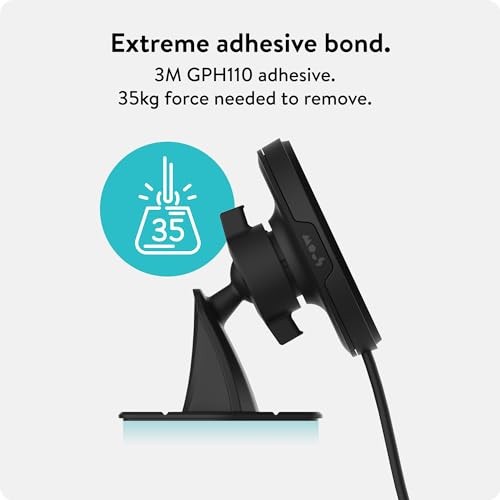 Mous - MagSafe Compatible Wireless Charging Dashboard Mount - Car Dash Mount Compatible with iPhone 16/15/14/13/12 Series Phones  - Open Box