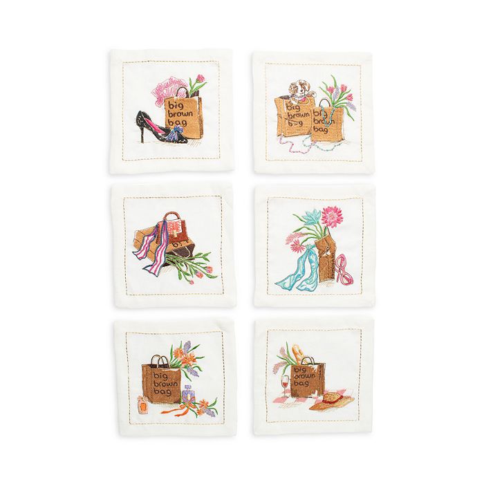 Kim Seybert Linen Cocktail Napkins, Set of 6