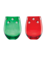Cambridge 18 Oz Red Green Stemless Wine Glasses, Set of 2 - MULTI