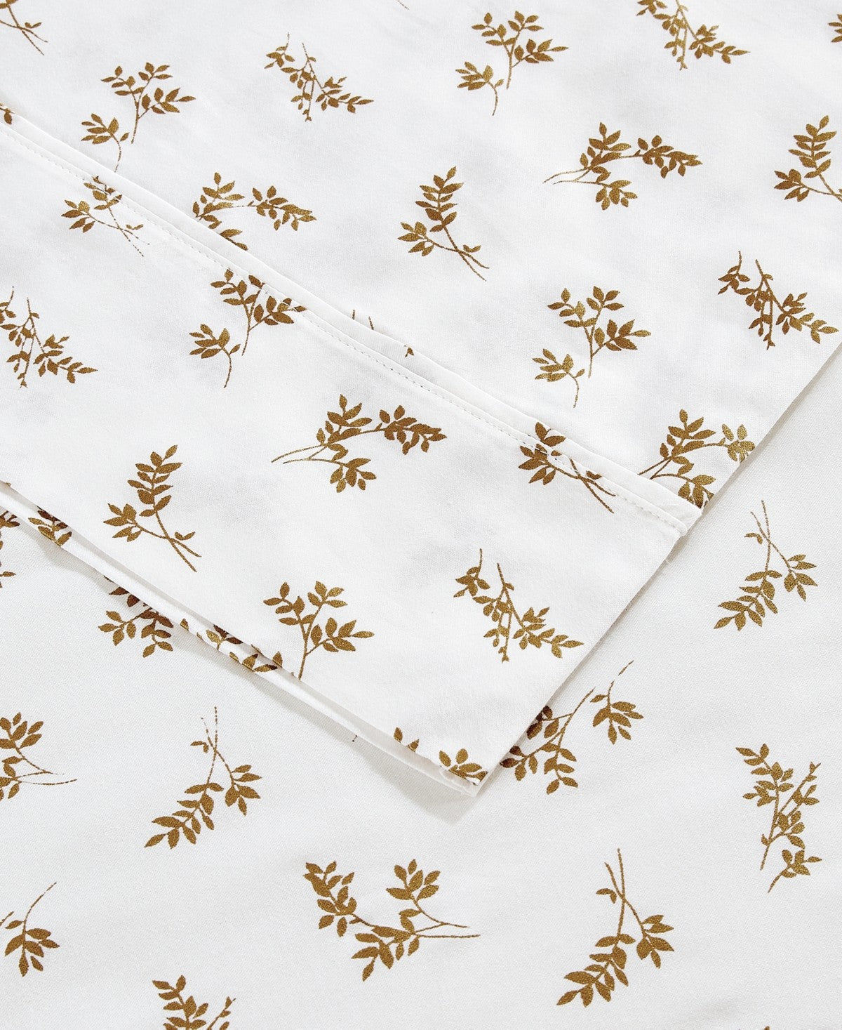 Fairfield Square Collection 300-Thread Count Metallic Cotton 4-Pc. Sheet Set, Full, Exclusively at Macy's - Gold Metallic