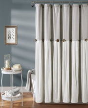 Lush Decor Linen Button 72 x 72 Shower Gray Shower Curtain