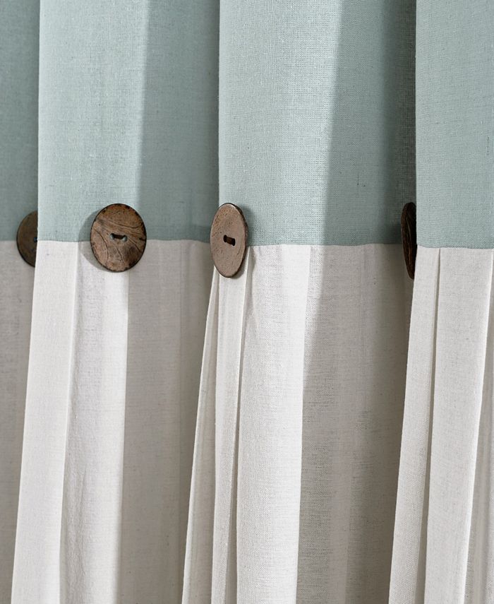 Linen Button 72" x 72" Shower Curtain - Blue - Shower Curtain