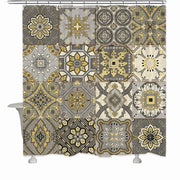 Laural Home 71.0-in W x 72-in L Granada Medallion Polyester Shower curtain
