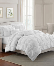 Cathay Home Inc. Floral Pintuck Comforter Set, Twin/Twin XL - White