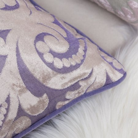 Hailey Modern Velvet 20" Square Decorative Throw Pillow Violet