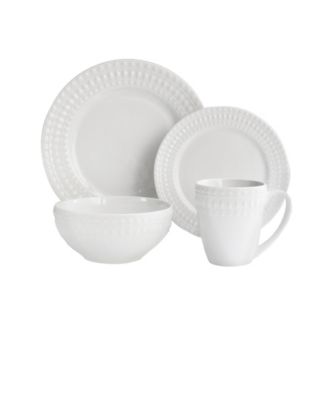 Elle Decor Amelie Porcelain 16 Pc Dinner White