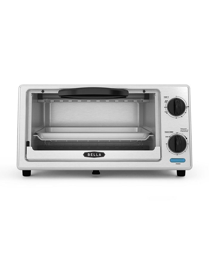 Bella 4-Slice Stainless Steel Toaster Oven, 1000 Watts - Silver