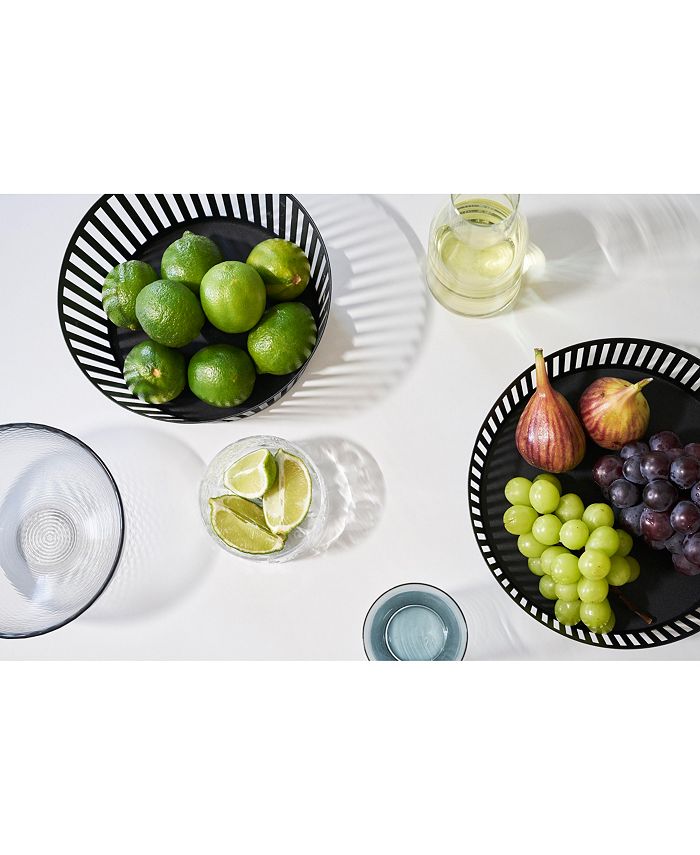Tower Striped Steel Fruit Basket - Black