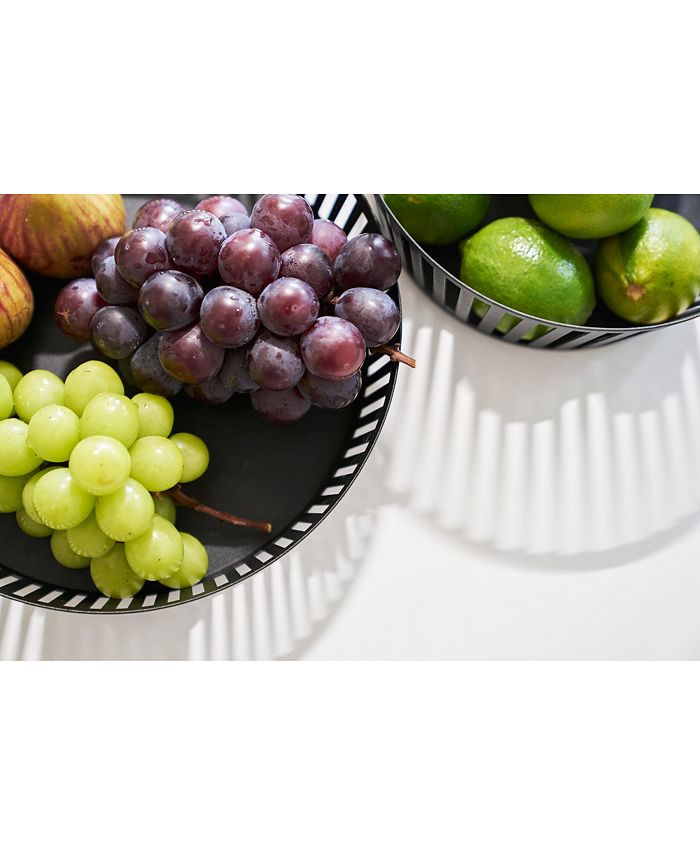Tower Striped Steel Fruit Basket - Black