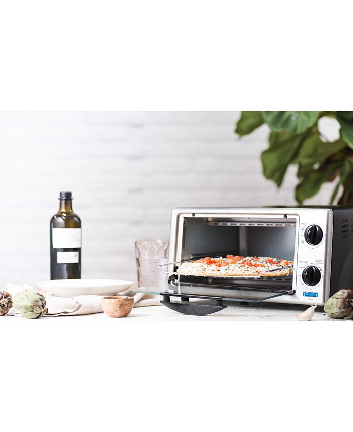 Bella 4-Slice Stainless Steel Toaster Oven, 1000 Watts - Silver
