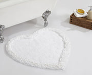 Better Trends Shaggy Border Bath Rug 30-in x 30-in White Cotton Bath Rug