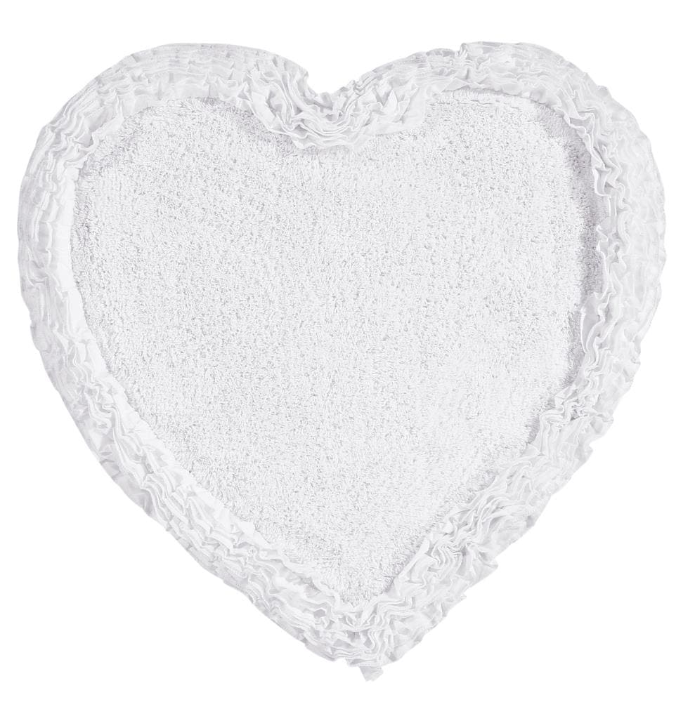 Better Trends Shaggy Border Bath Rug 30-in x 30-in White Cotton Bath Rug