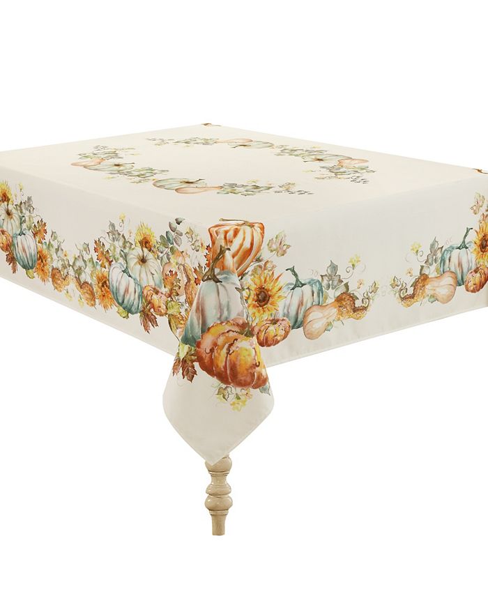 Laural Home Harvest Sun Tablecloth - 70" x 144" - White