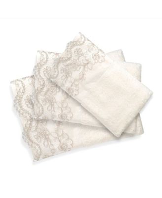 Popular Bath rose vine 3pc bath towel set Beige Towel Sets