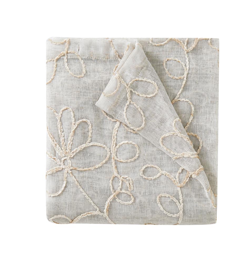 Dainty Home Rita 70-in W x 277-in L Linen Floral Polyester Shower Curtain