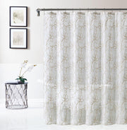 Dainty Home Rita 70-in W x 277-in L Linen Floral Polyester Shower Curtain