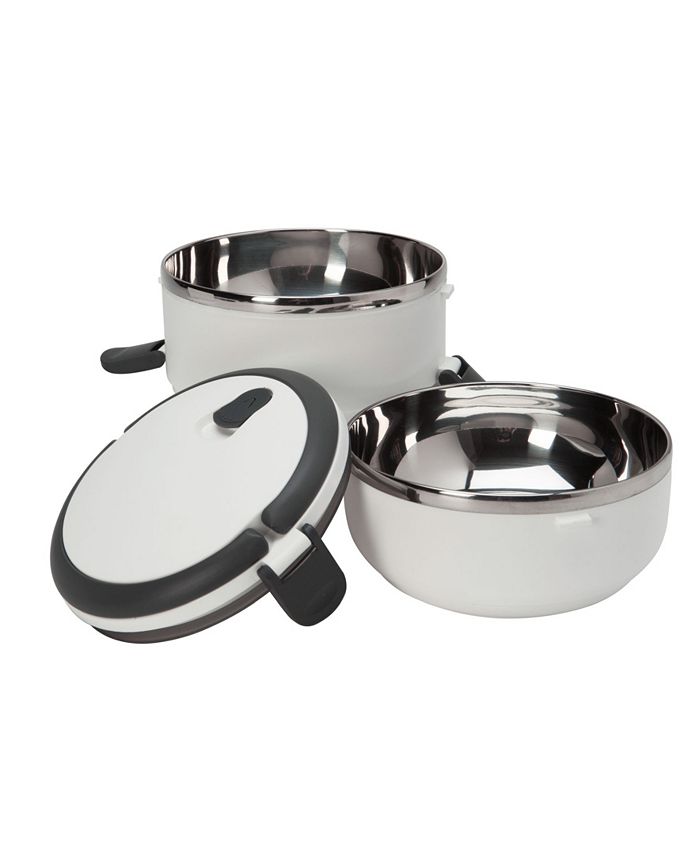 Kitchen Details 2 Tier Stainless Steel Insulated Lunch Box - White