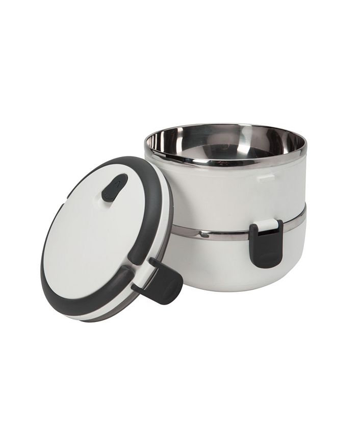Kitchen Details 2 Tier Stainless Steel Insulated Lunch Box - White