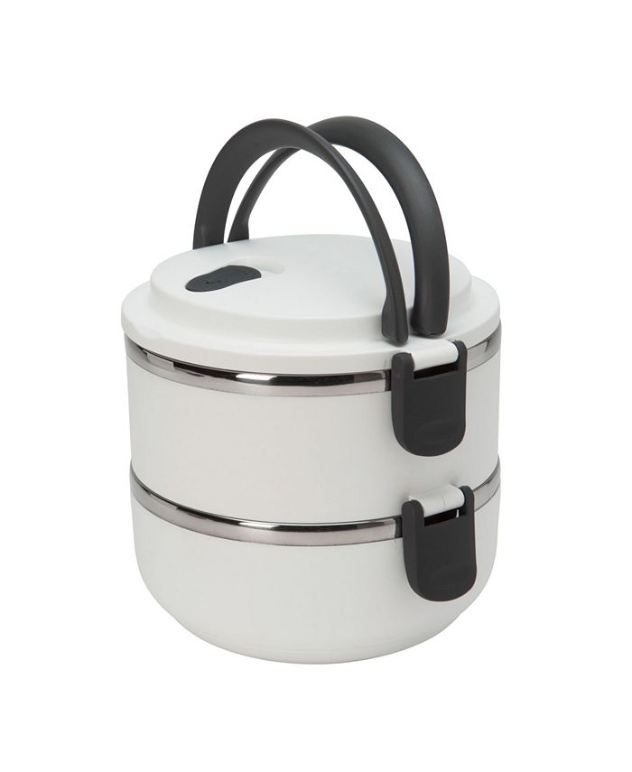 Kitchen Details 2 Tier Stainless Steel Insulated Lunch Box - White