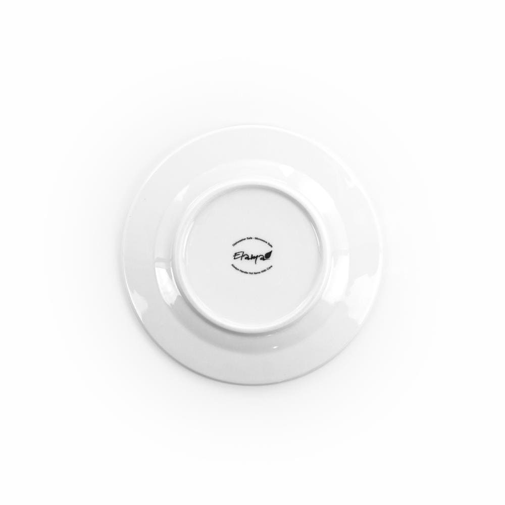 Elama 10-fl oz Ceramic White Cup and Saucer Set of: 6