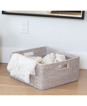 Artifacts Rattan Square Storage Basket - White