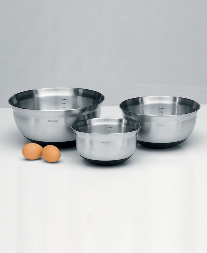 Brabantia Matte Steel 3-Pc. Mixing Bowl Matte Steel - Silver