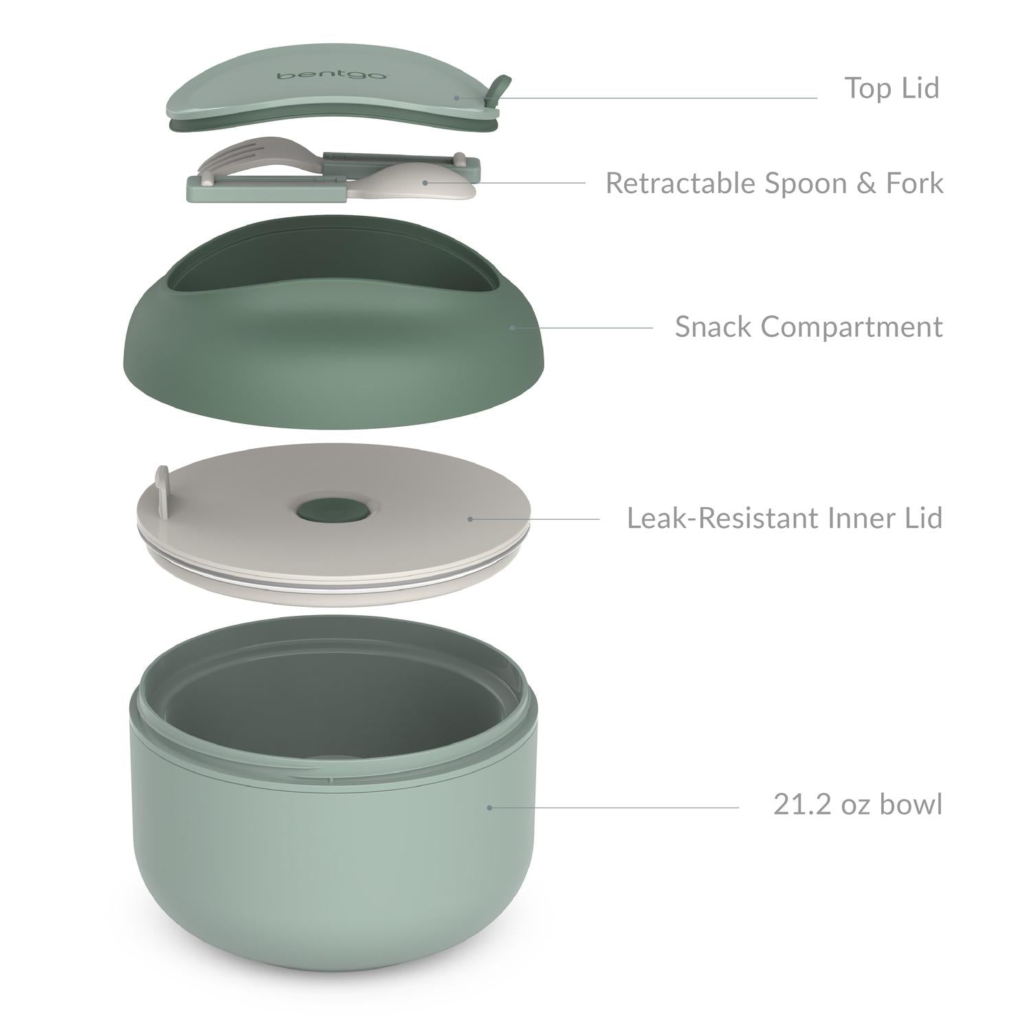 Bentgo 21.2 oz Khaki Green Bowl 1 pk