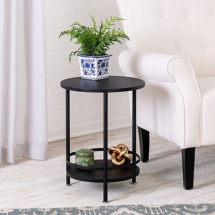 Honey-Can-Do® 2-Tier Round Accent Table in Black