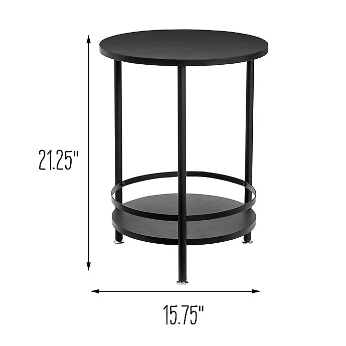 Honey-Can-Do® 2-Tier Round Accent Table in Black