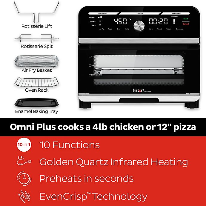 Instant Pot  Omni  Plus 18-Liter Toaster Oven and Air Fryer in Stainless Steel/Black